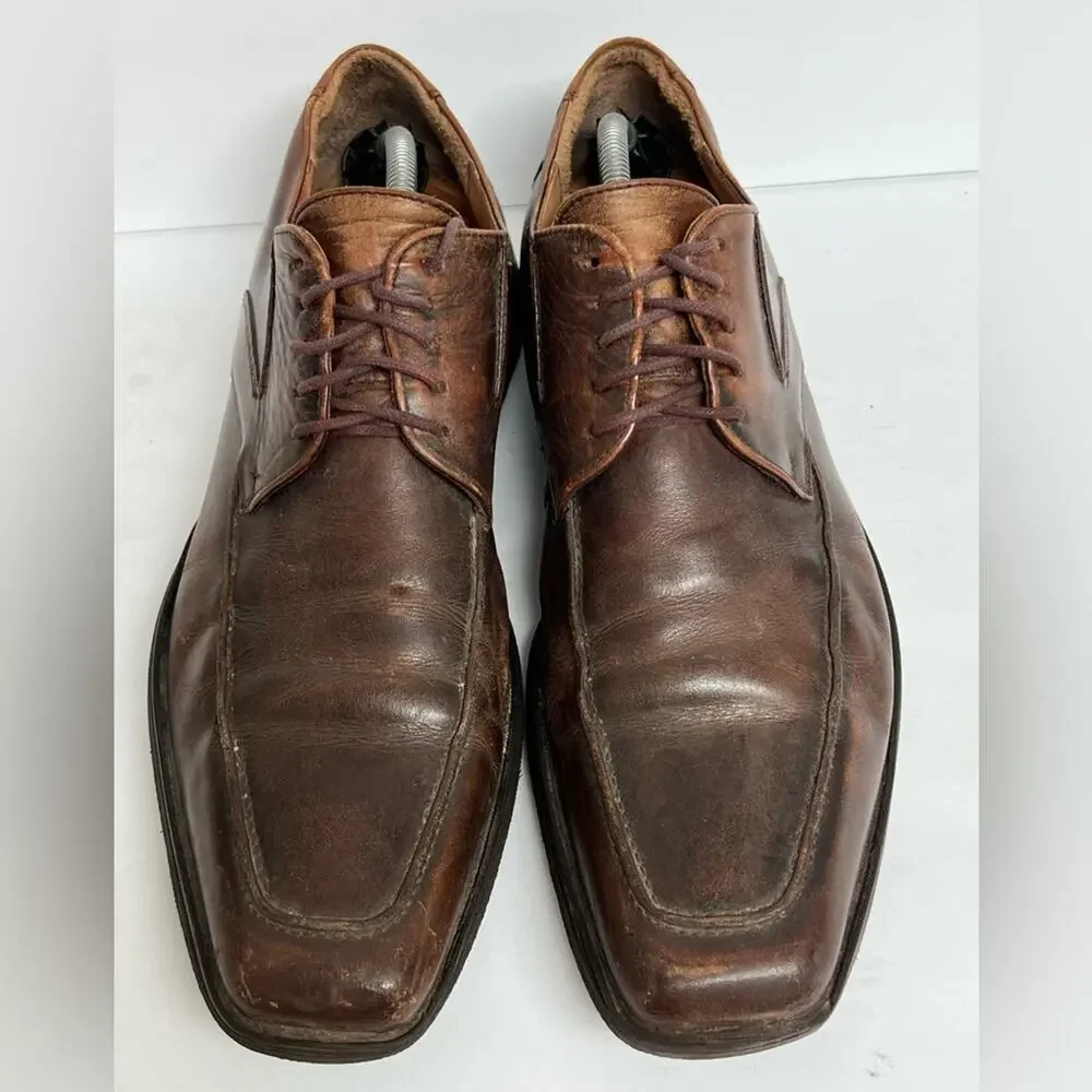 LLOYD Leather Shoes Brown Square Toe Vintage Derby German Old Money Luxury 10.5